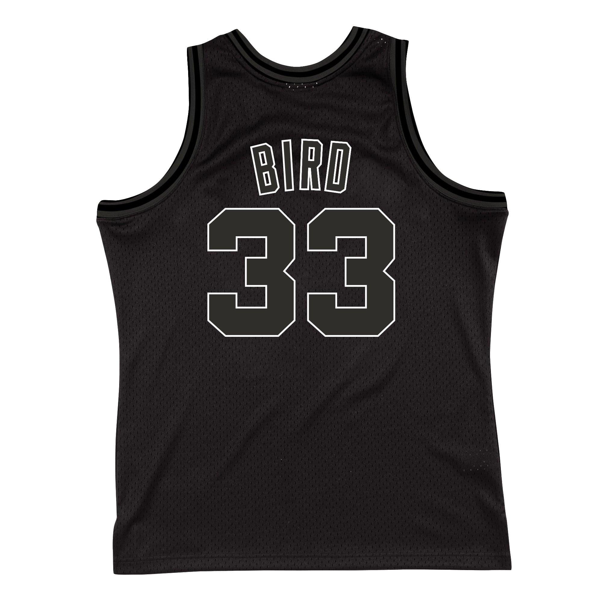 Mitchell And Ness Jerseys Larry Bird Boston Celtics Mitchell & Ness NBA White Logo Swingman Jersey - Black