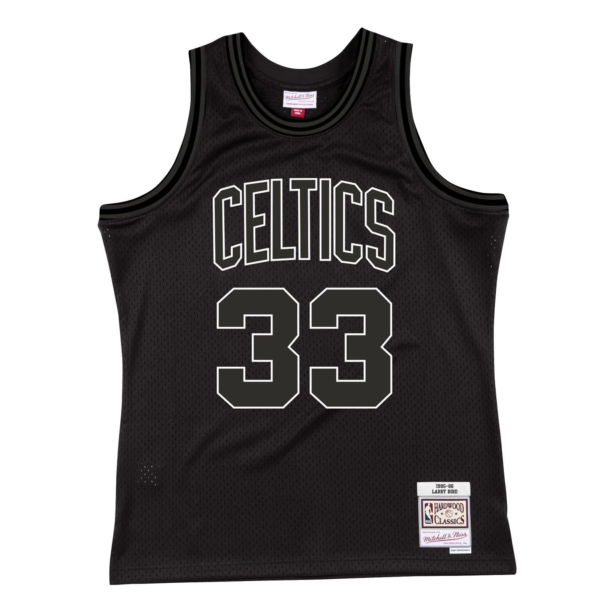 Mitchell And Ness Jerseys Larry Bird Boston Celtics Mitchell & Ness NBA White Logo Swingman Jersey - Black