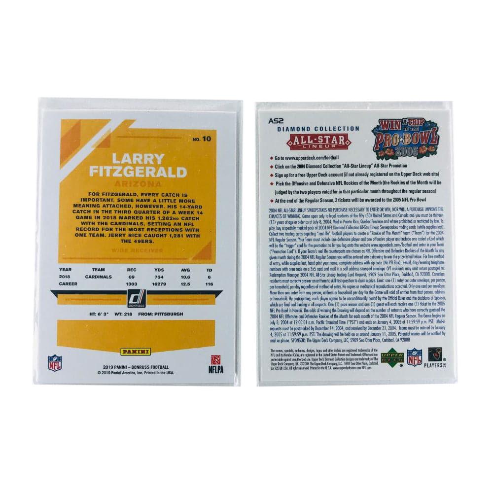 Panini Cards Larry Fitzgerald Arizona Cardinals NFL 2 Card Insert Set