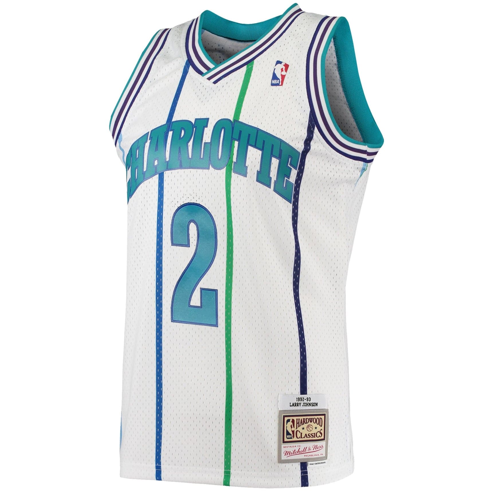 Mitchell And Ness Jerseys Larry Johnson Charlotte Hornets 92-93 Home Mitchell & Ness NBA Swingman Jersey - White