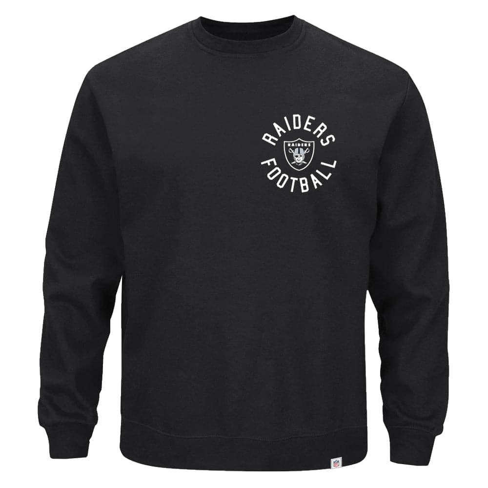 Majestic Athletic Jumpers Las Vegas Raiders Majestic NFL Fingham Crew Jumper - Black