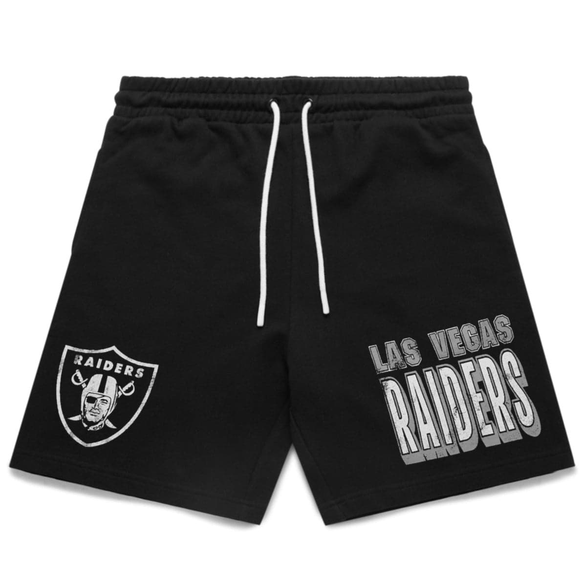 Majestic Athletic Shorts Las Vegas Raiders Majestic NFL Graphic Fleece Shorts - Faded Black