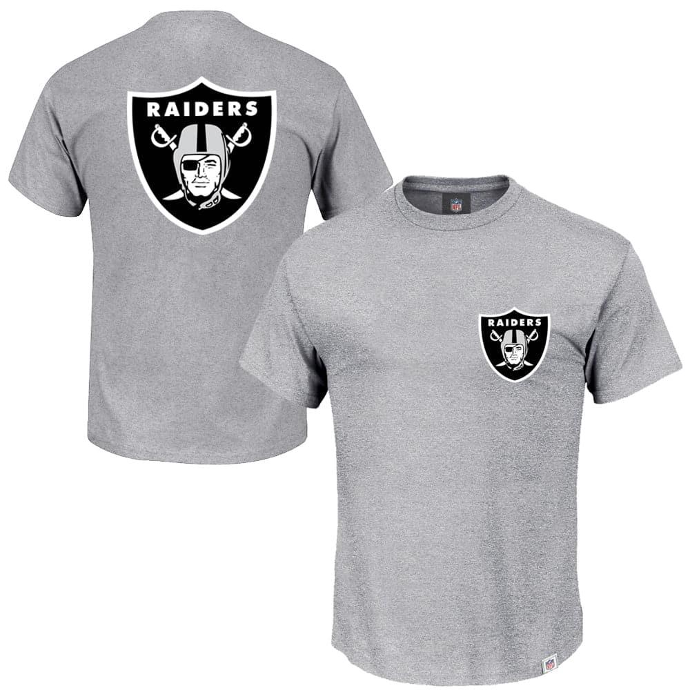 Majestic Athletic T-Shirts Las Vegas Raiders Majestic NFL Jeaner 2 T-Shirt - Grey Marle