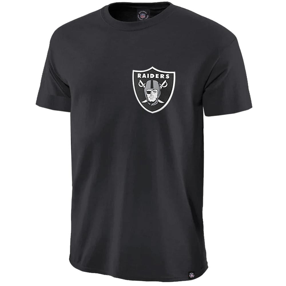 Majestic Athletic T-Shirts Las Vegas Raiders Majestic NFL Jeaner Logo T-Shirt - Faded Black