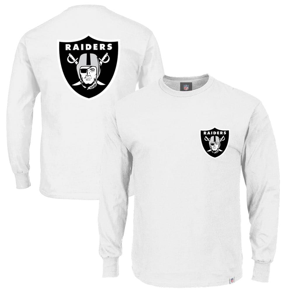 Majestic Athletic Long Sleeve Tees Las Vegas Raiders Majestic NFL Levare Long Sleeve T-Shirt - White
