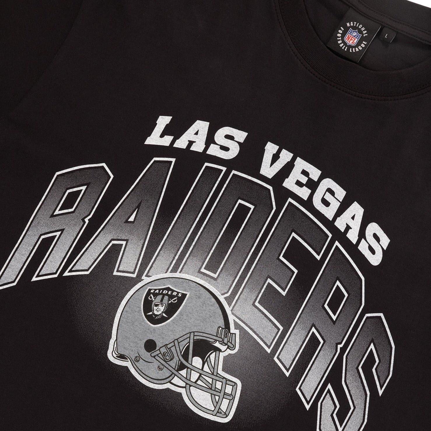 Majestic Athletic T-Shirts Las Vegas Raiders Majestic NFL Sport Arch Vintage T-Shirt - Faded Black