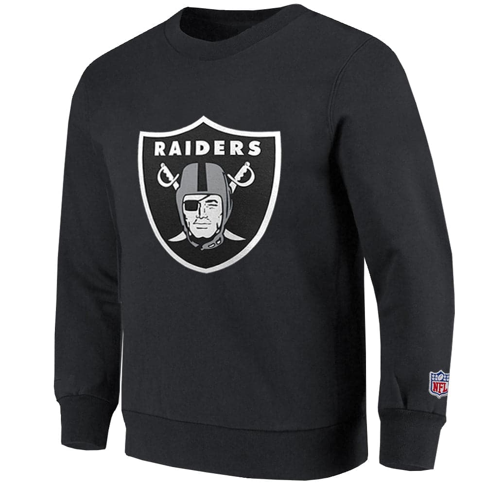 Majestic Athletic Jumpers Las Vegas Raiders Majestic NFL Team Logo Crew Jumper - Black