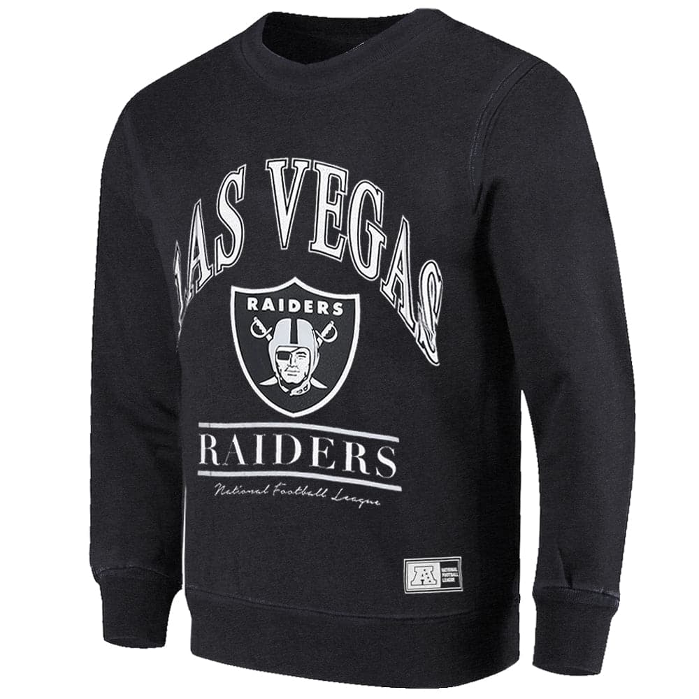 Majestic Athletic Jumpers Las Vegas Raiders Majestic NFL Vintage Arch Crew Jumper - Faded Black