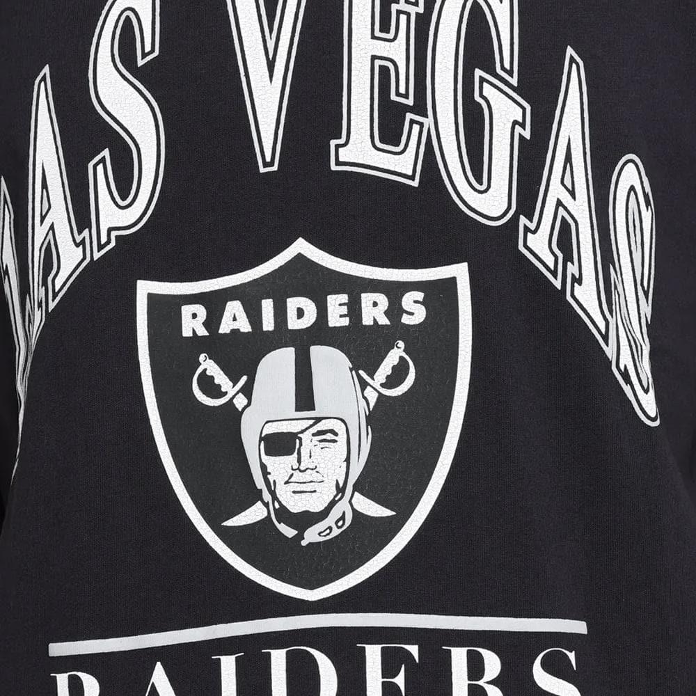 Majestic Athletic T-Shirts Las Vegas Raiders Majestic NFL Vintage Arch Oversized T-Shirt - Faded Black