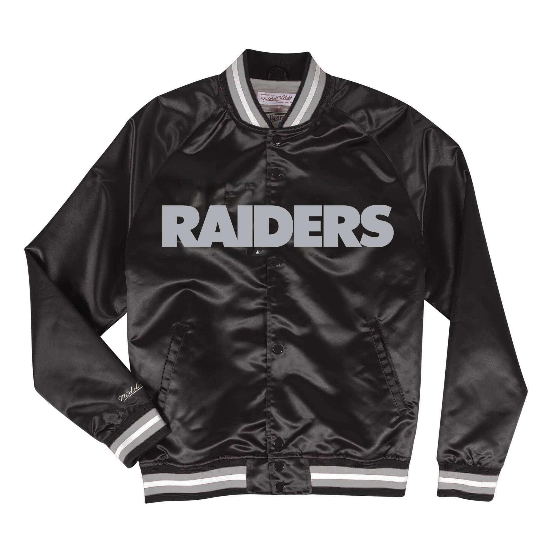 Mitchell And Ness Jackets Las Vegas Raiders Mitchell & Ness NFL Lightweight Satin Jacket - Black