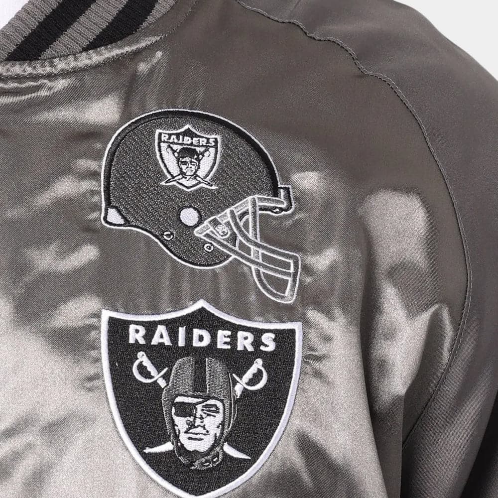 Mitchell And Ness Jackets Las Vegas Raiders Mitchell & Ness NFL Metal Works Premium Jacket - Grey