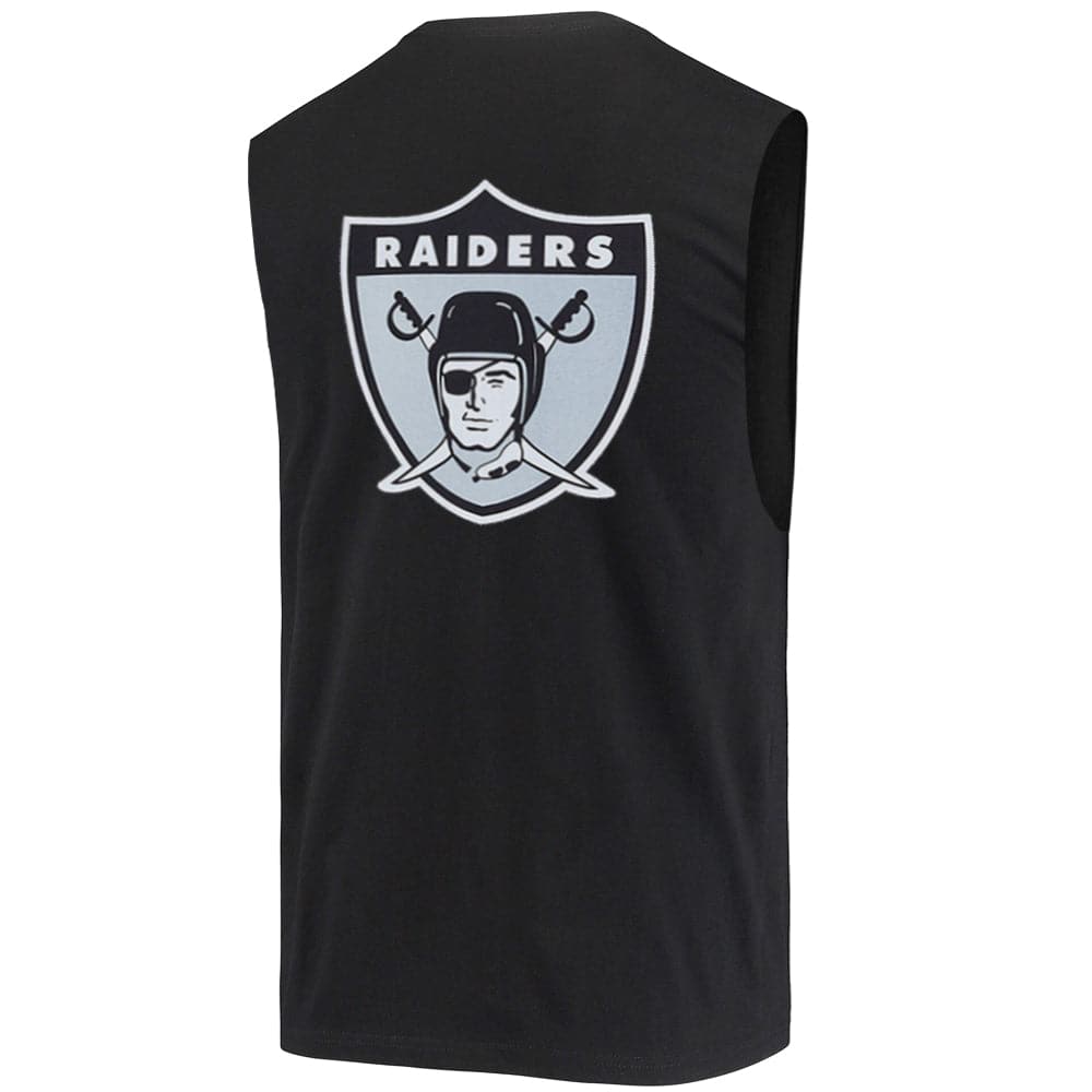 Mitchell And Ness T-Shirts Las Vegas Raiders Mitchell & Ness NFL Retro Repeat Muscle T-Shirt - Black