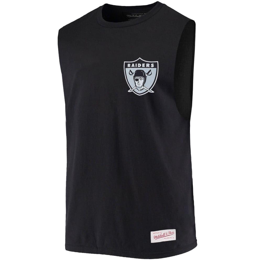 Mitchell And Ness T-Shirts Las Vegas Raiders Mitchell & Ness NFL Retro Repeat Muscle T-Shirt - Black