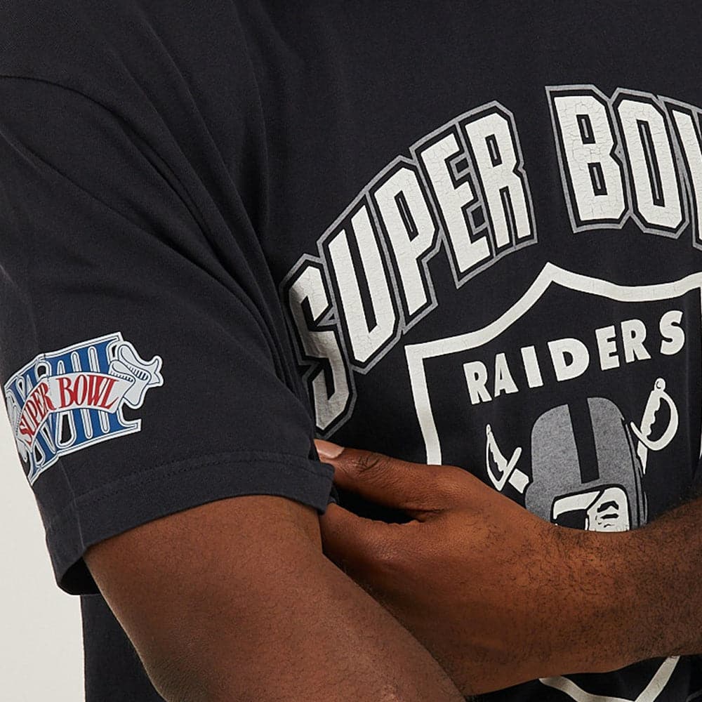 Mitchell And Ness T-Shirts Las Vegas Raiders Mitchell & Ness NFL SB Champs Vintage T-Shirt - Faded Black