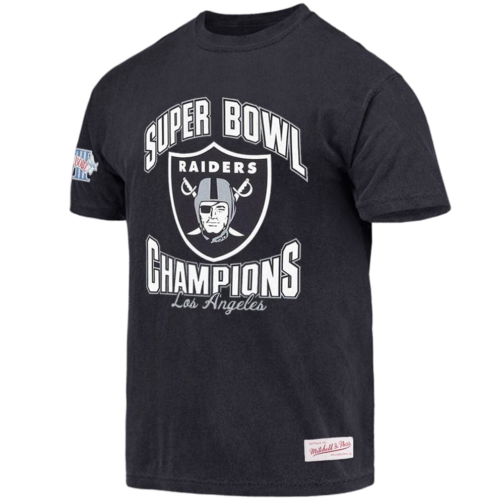 Mitchell And Ness T-Shirts Las Vegas Raiders Mitchell & Ness NFL SB Champs Vintage T-Shirt - Faded Black