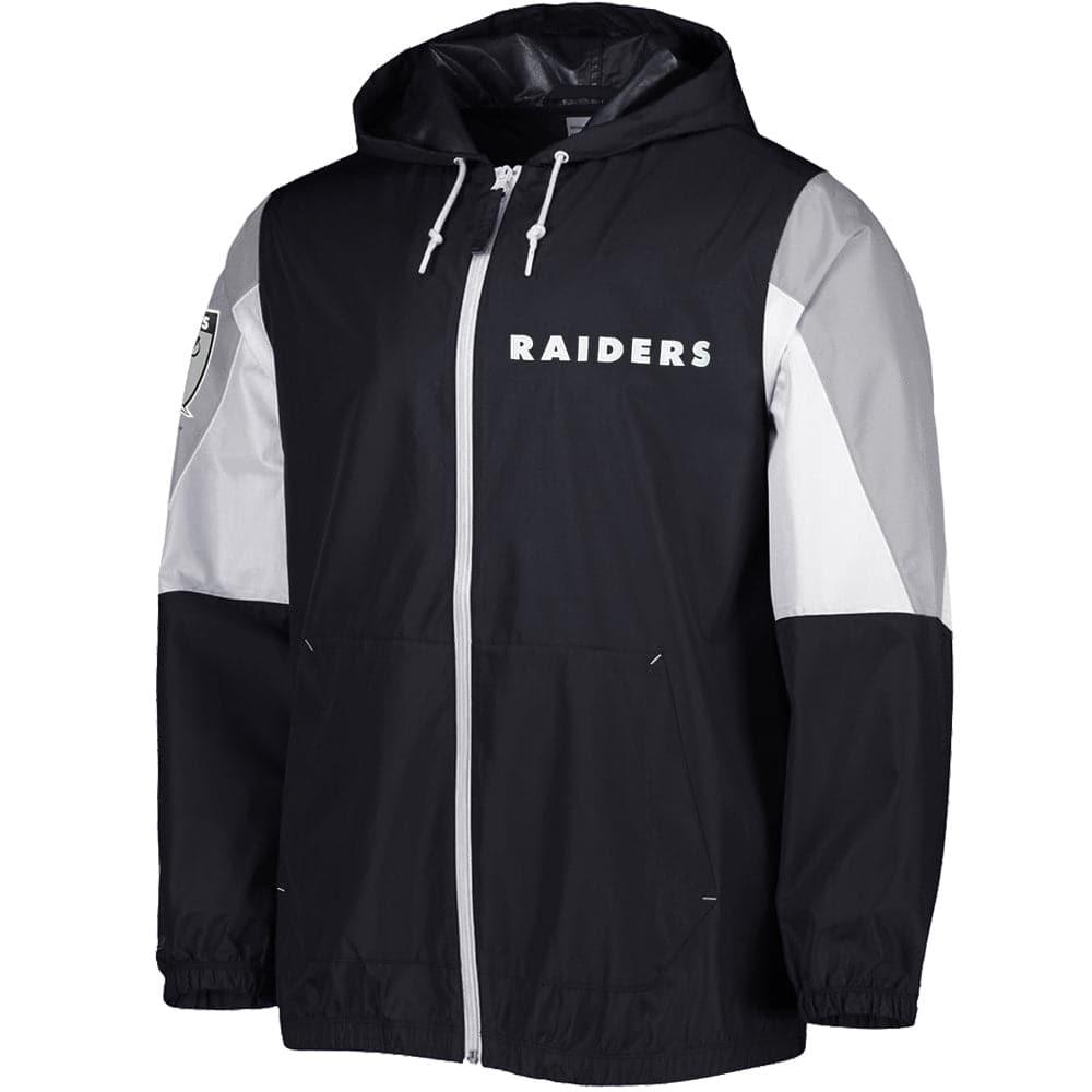Mitchell And Ness Jackets Las Vegas Raiders Mitchell & Ness NFL Throw It Back Windbreaker Jacket - Black