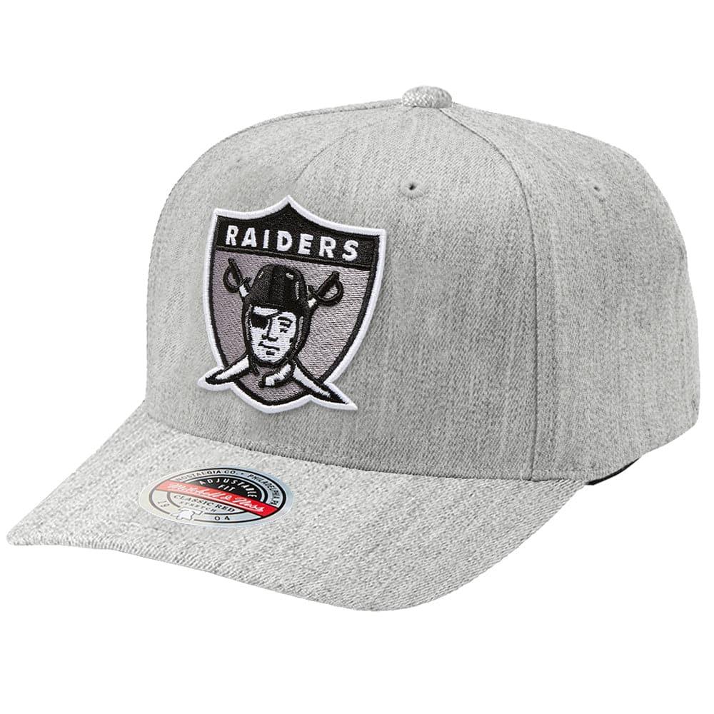 Mitchell And Ness Caps Las Vegas Raiders Mitchell & Ness NFL Throwback Curve Snapback Hat - Heather Grey