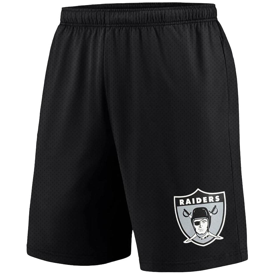 Mitchell And Ness Shorts Las Vegas Raiders Mitchell & Ness NFL Throwback Premium Mesh Shorts - Black