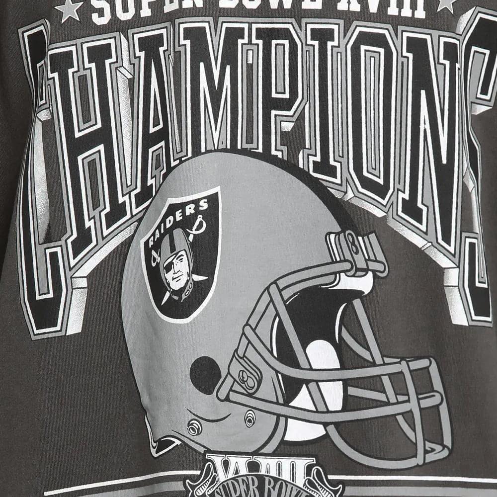 Mitchell And Ness T-Shirts Las Vegas Raiders Mitchell & Ness NFL Washed Champs Vintage T-Shirt - Faded Black