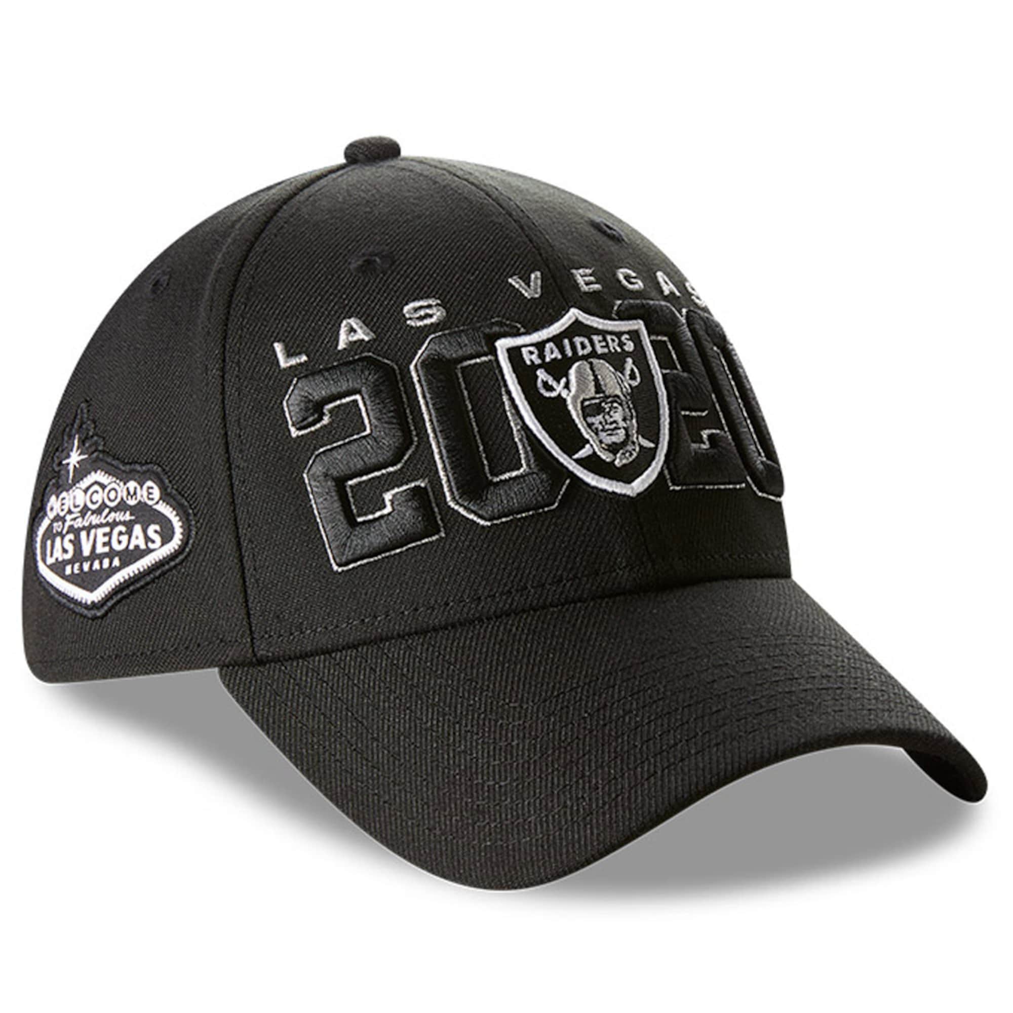 New Era Caps Las Vegas Raiders New Era NFL 2020 Draft 39THIRTY Flex Fit Curve Hat - Black
