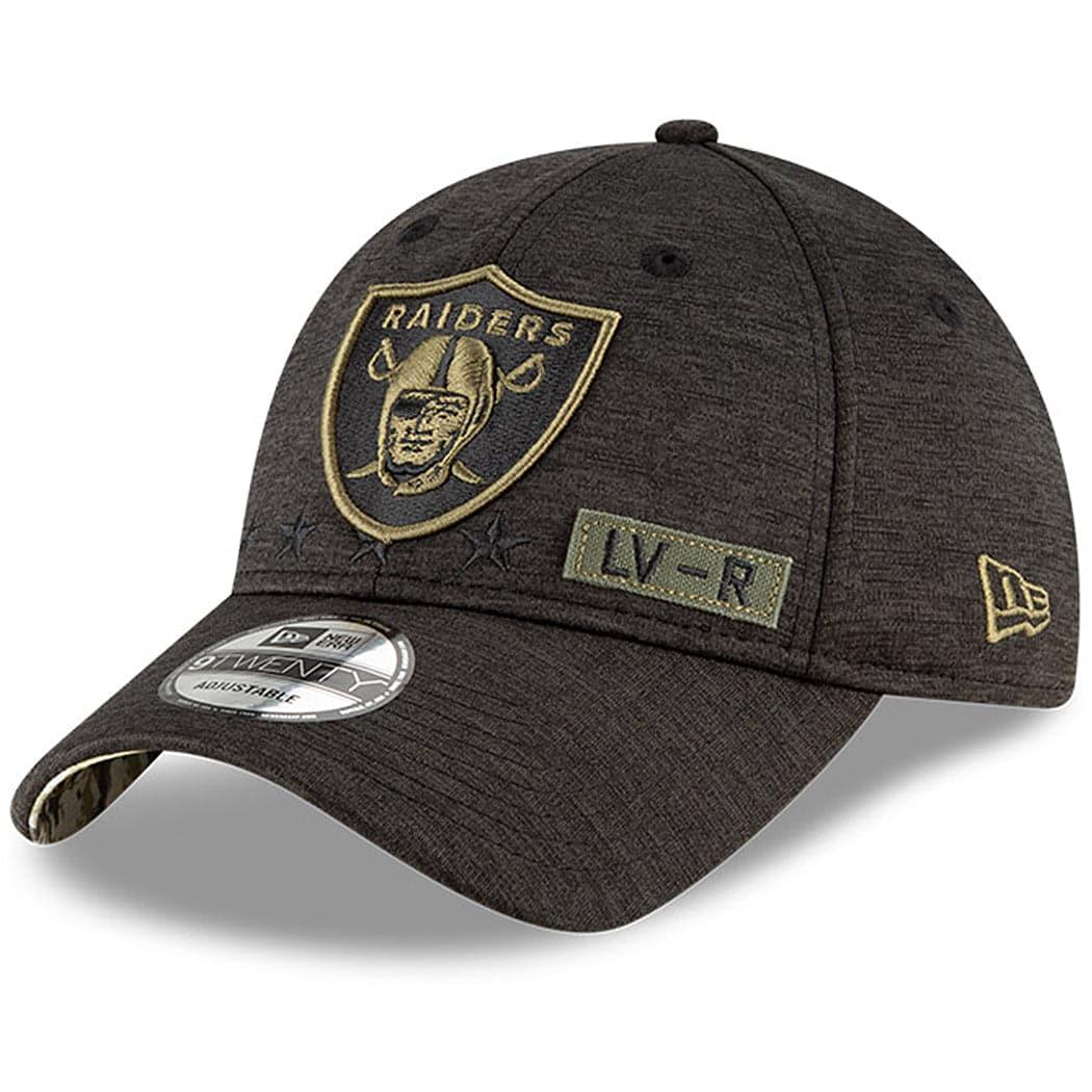 New Era Caps Las Vegas Raiders New Era NFL 2020 Salute To Service 9TWENTY Curve Hat - Black