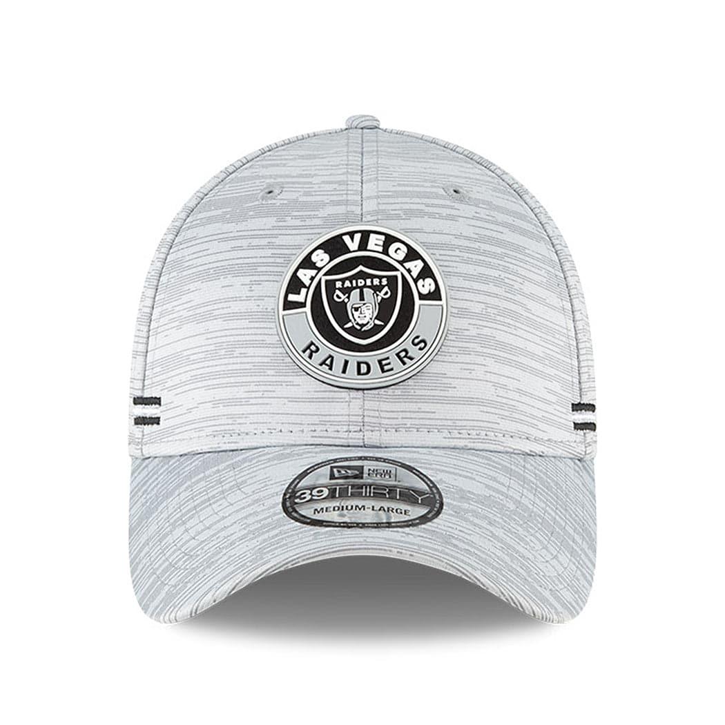 New Era Caps Las Vegas Raiders New Era NFL 2020 Sideline 39THIRTY Flex Fit Curve Hat - Grey