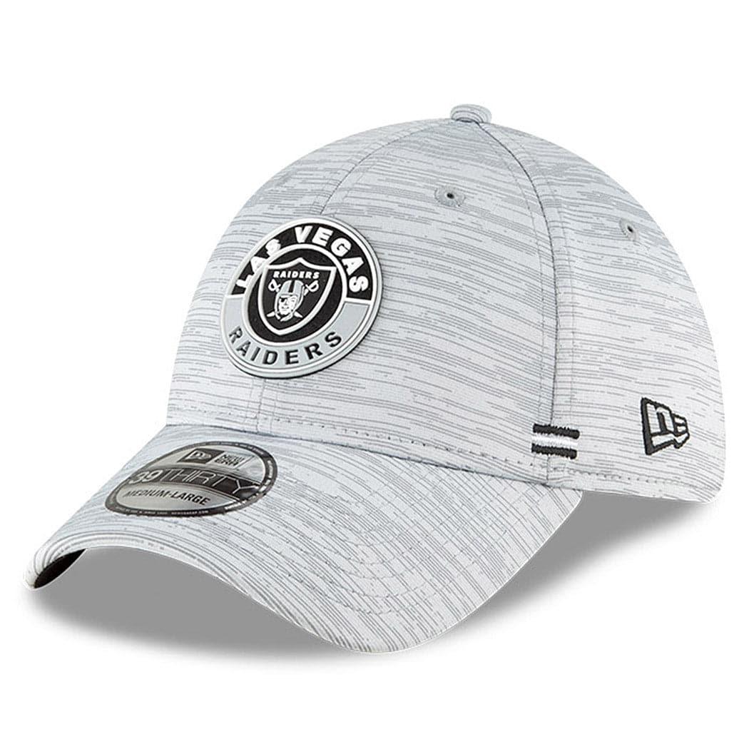 New Era Caps Las Vegas Raiders New Era NFL 2020 Sideline 39THIRTY Flex Fit Curve Hat - Grey