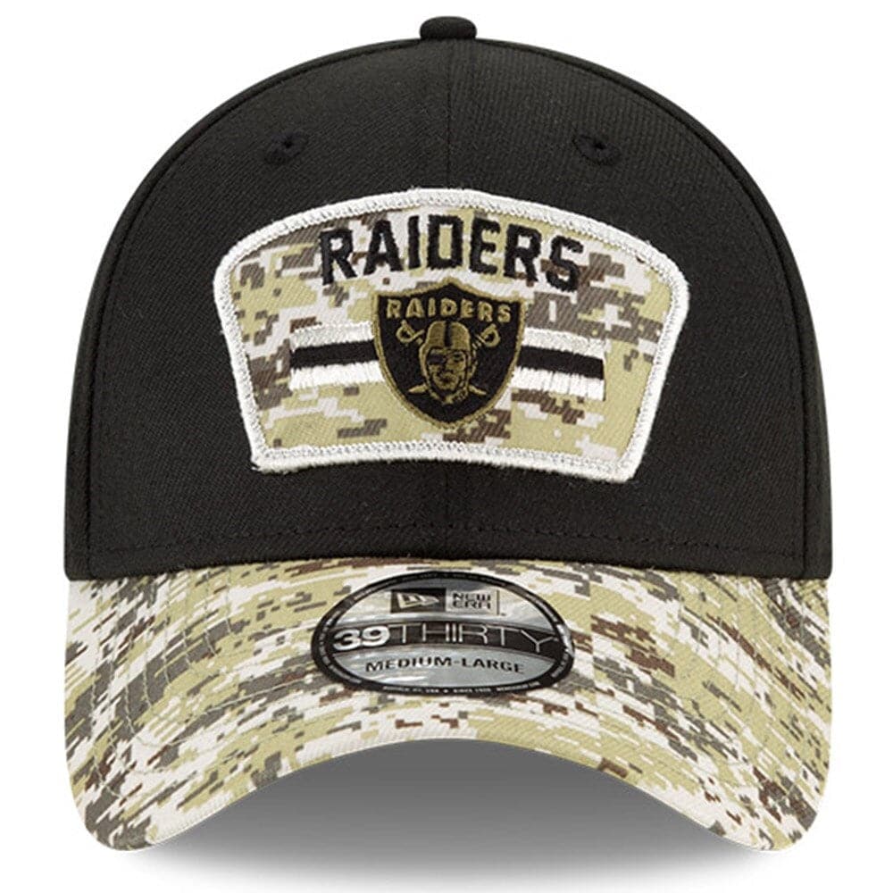 New Era Caps Las Vegas Raiders New Era NFL 2021 Salute To Service 39THIRTY Flex Fit Hat - Black