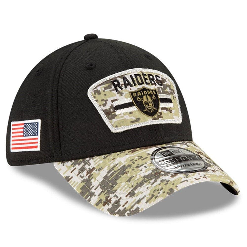New Era Caps Las Vegas Raiders New Era NFL 2021 Salute To Service 39THIRTY Flex Fit Hat - Black