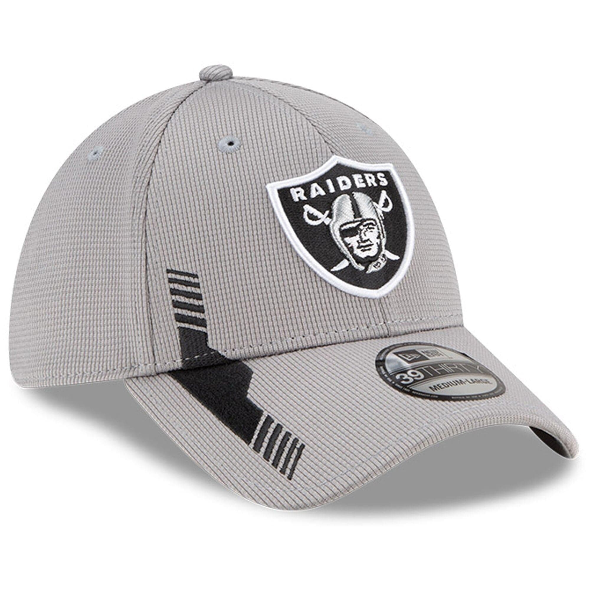 New Era Caps Las Vegas Raiders New Era NFL 2021 Sideline Home 39THIRTY Flex Fit Hat - Grey