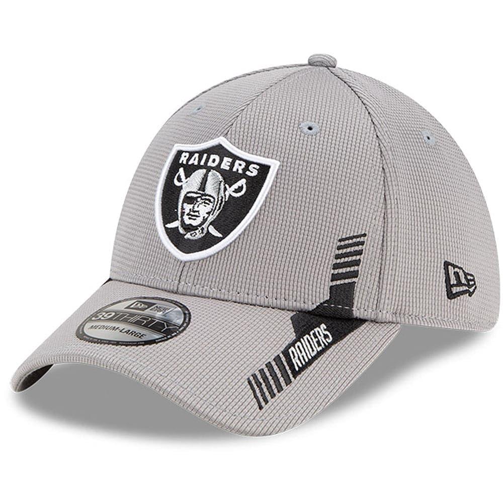 New Era Caps Las Vegas Raiders New Era NFL 2021 Sideline Home 39THIRTY Flex Fit Hat - Grey