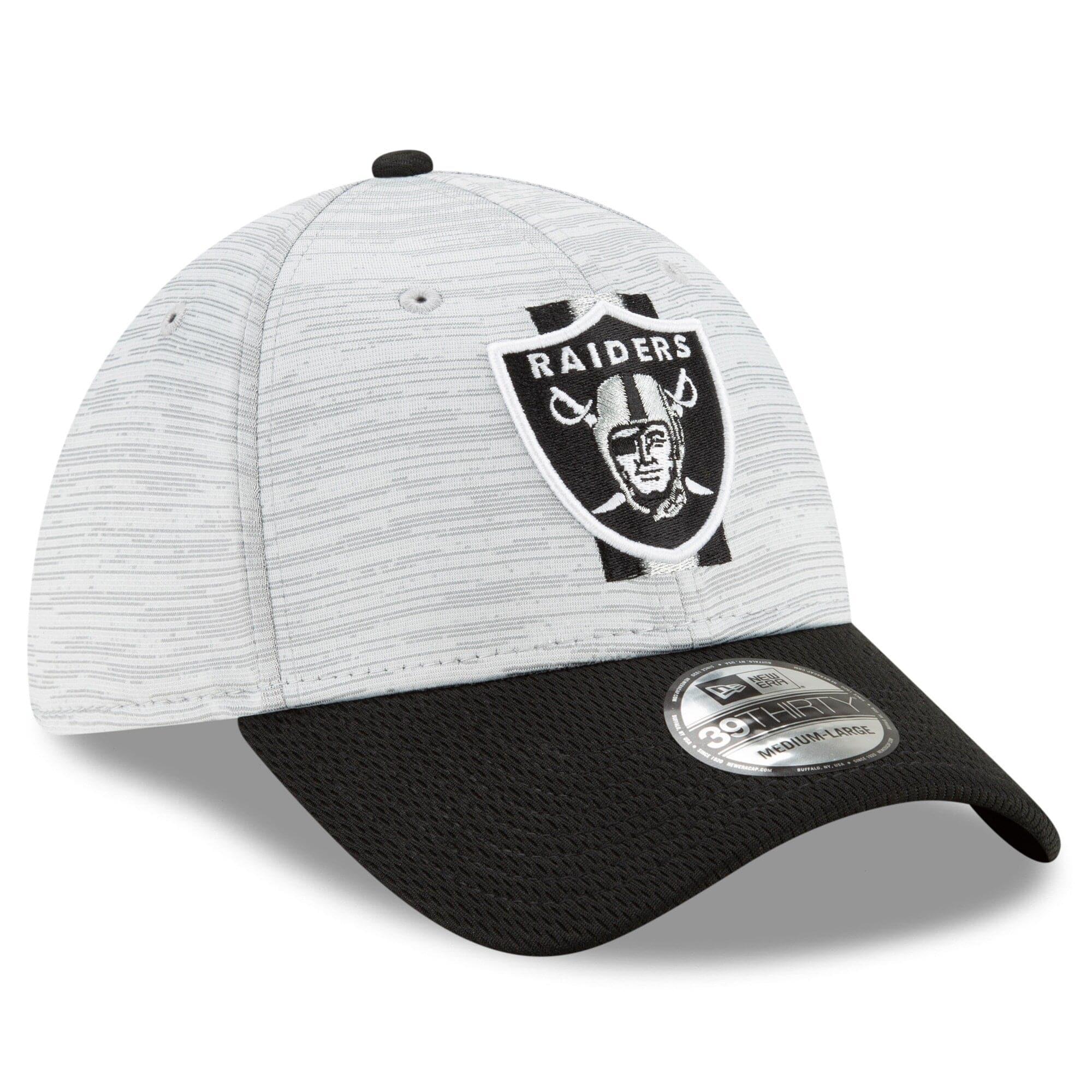 New Era Caps Las Vegas Raiders New Era NFL 2021 Training Camp 39THIRTY Flex Fit Curve Hat - Grey