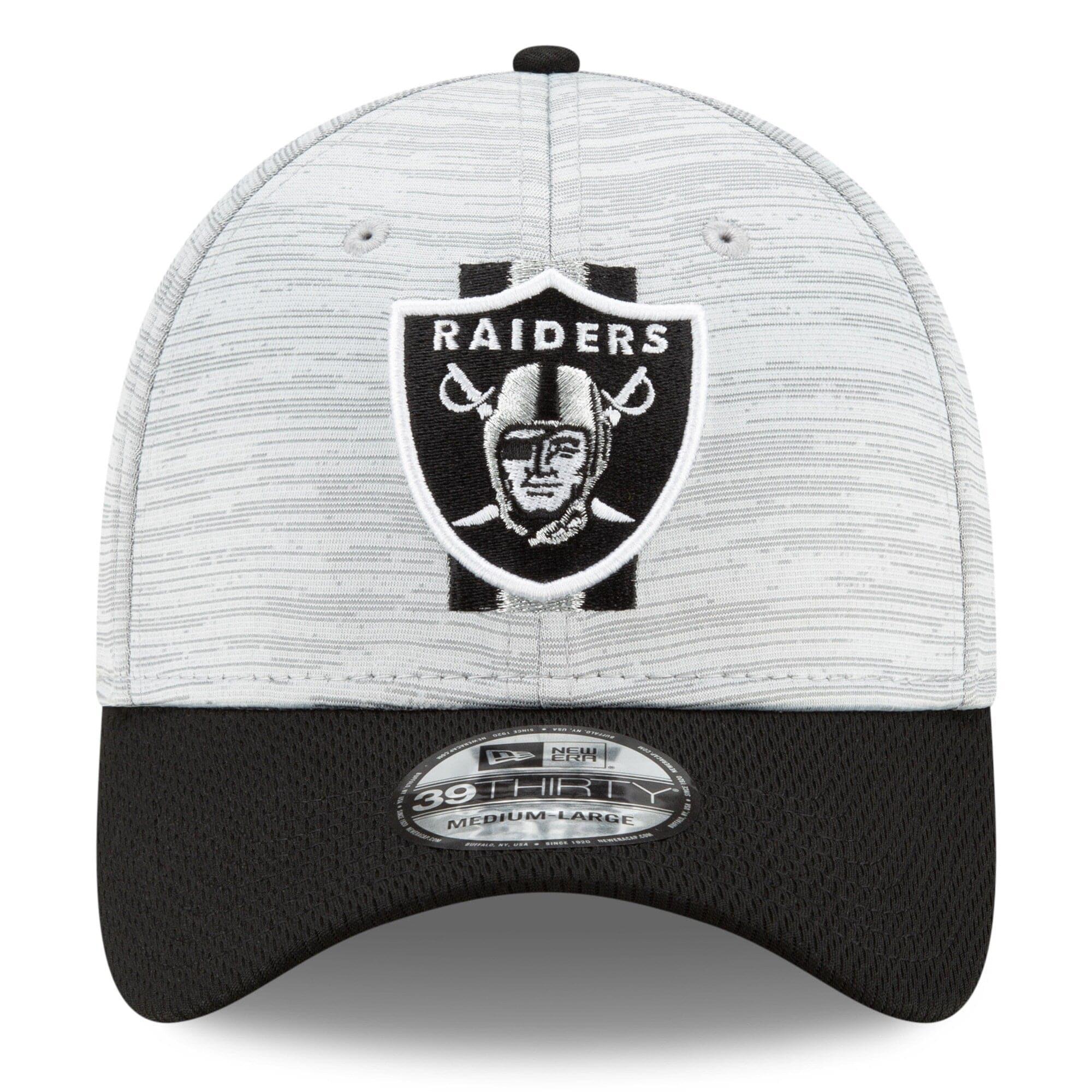 New Era Caps Las Vegas Raiders New Era NFL 2021 Training Camp 39THIRTY Flex Fit Curve Hat - Grey
