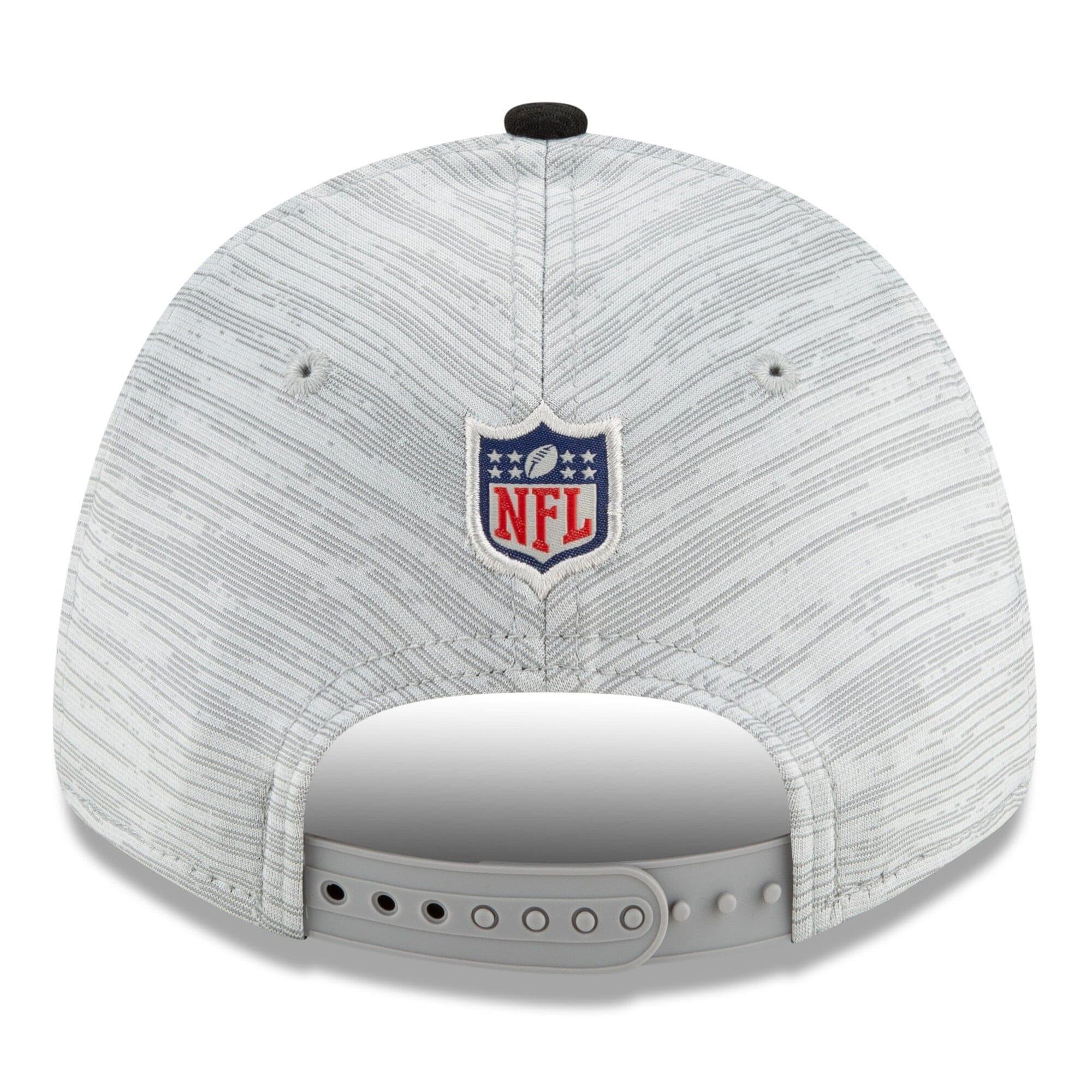New Era Caps Las Vegas Raiders New Era NFL 2021 Training Camp 9FORTY Curve Stretch Snapback Hat - Grey