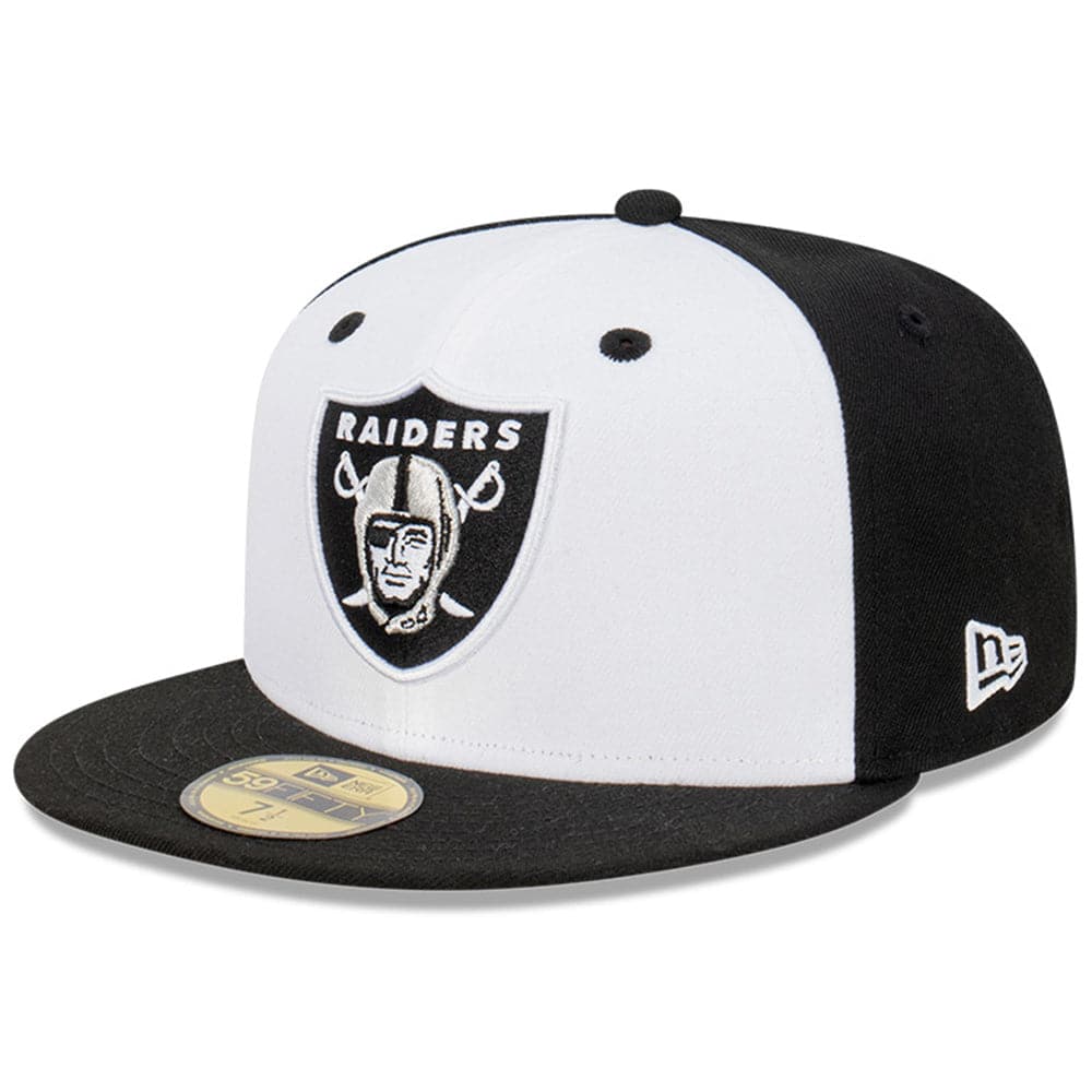 New Era Caps Las Vegas Raiders New Era NFL Blockout 59FIFTY Fitted Hat - White