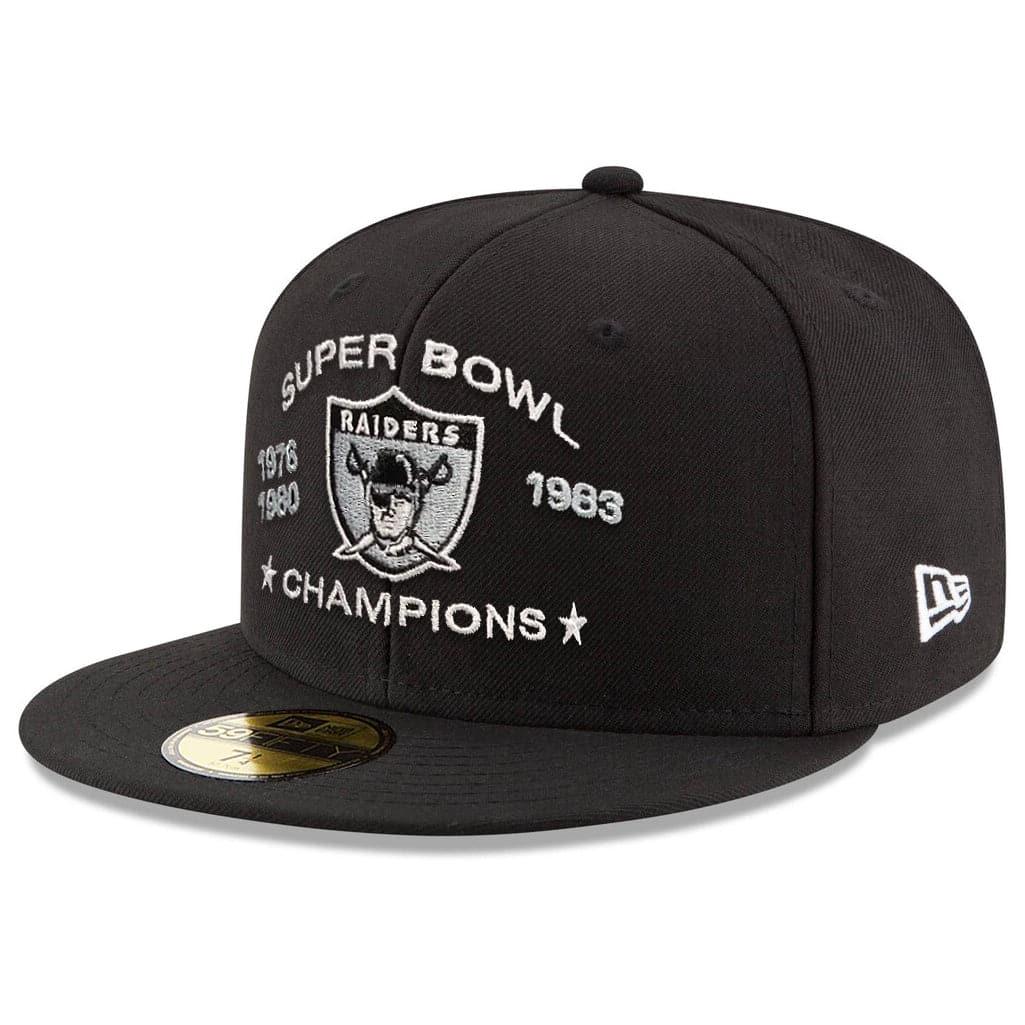 New Era Caps Las Vegas Raiders New Era NFL Champions History 59FIFTY Fitted Hat - Black