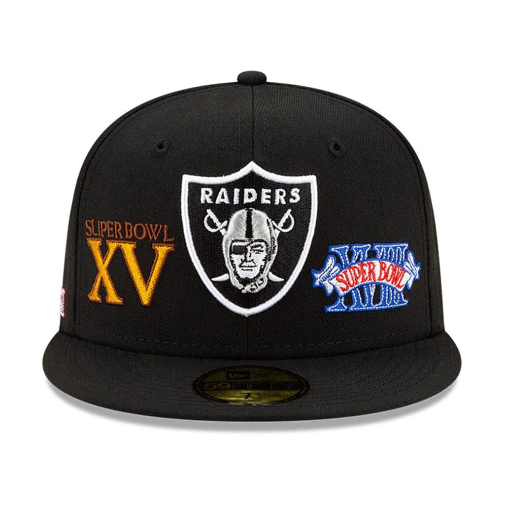New Era Caps Las Vegas Raiders New Era NFL Champions Patch 59FIFTY Fitted Hat - Black