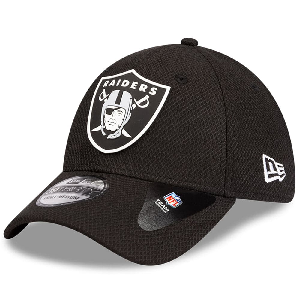New Era Caps Las Vegas Raiders New Era NFL Diamond Era Rubber Logo 39THIRTY Curve Hat - Black
