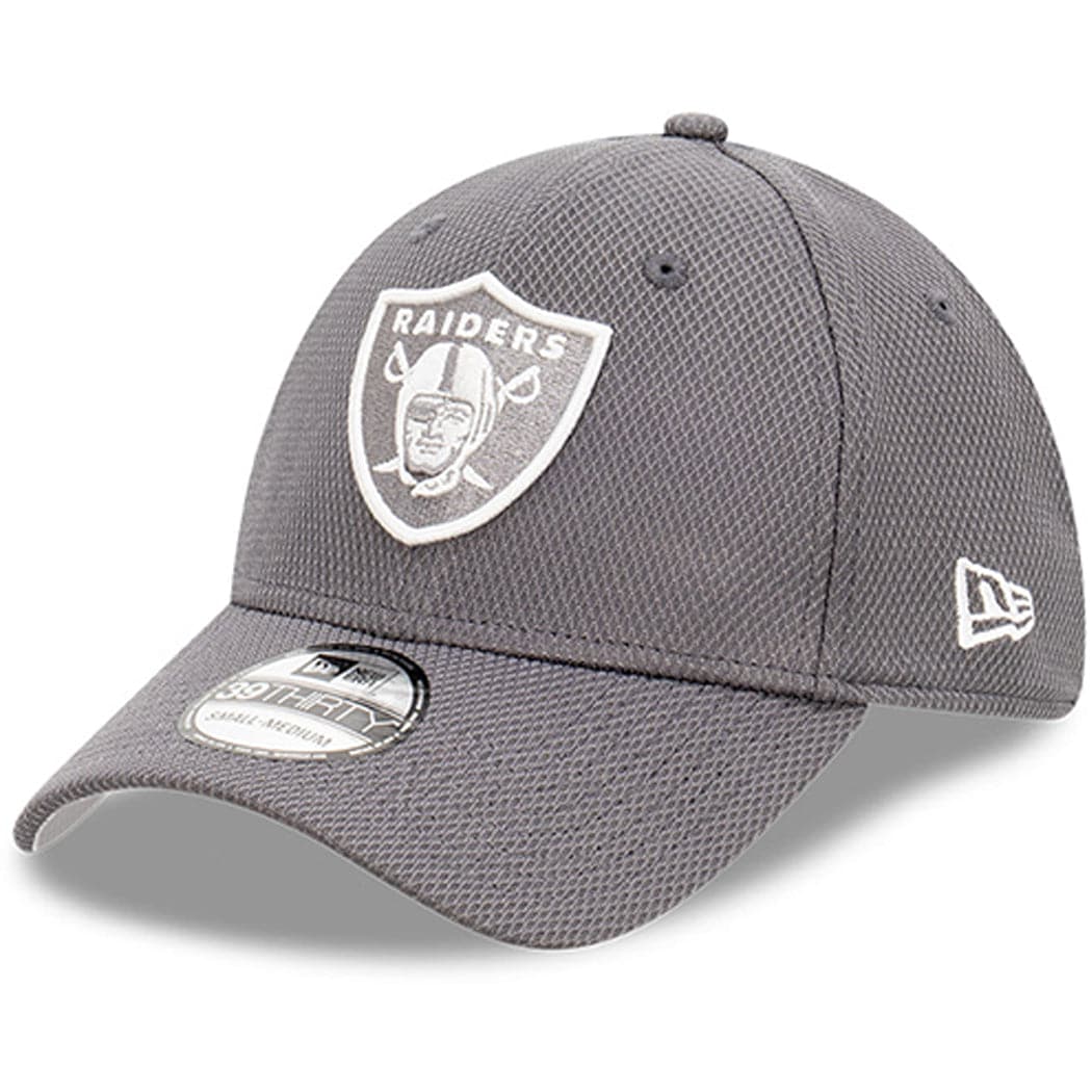 New Era Caps Las Vegas Raiders New Era NFL Graphite Diamond Era 39THIRTY Stretch Fit Hat - Grey