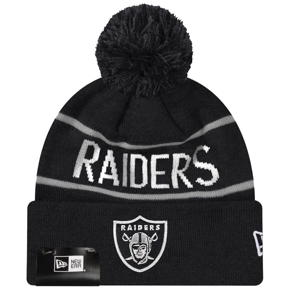 New Era Beanies Las Vegas Raiders New Era NFL Grey Stripe Knit Beanie - Black