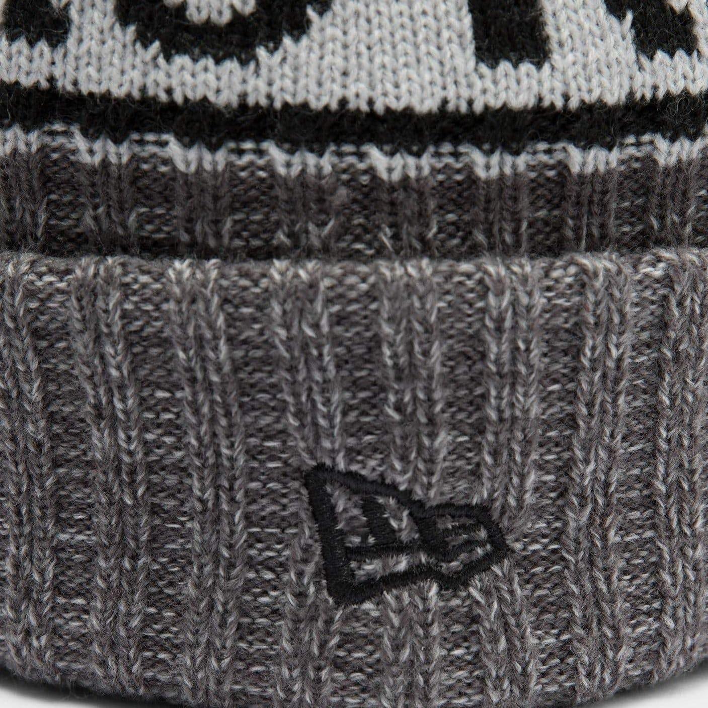 New Era Beanies Las Vegas Raiders New Era NFL Official Marle Knit Pom Beanie - Grey