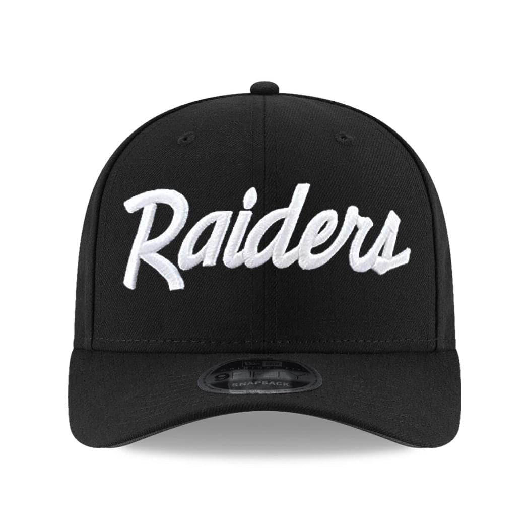 New Era Caps Las Vegas Raiders New Era NFL Script 9FIFTY OF Pre-Curved Snapback Hat - Black