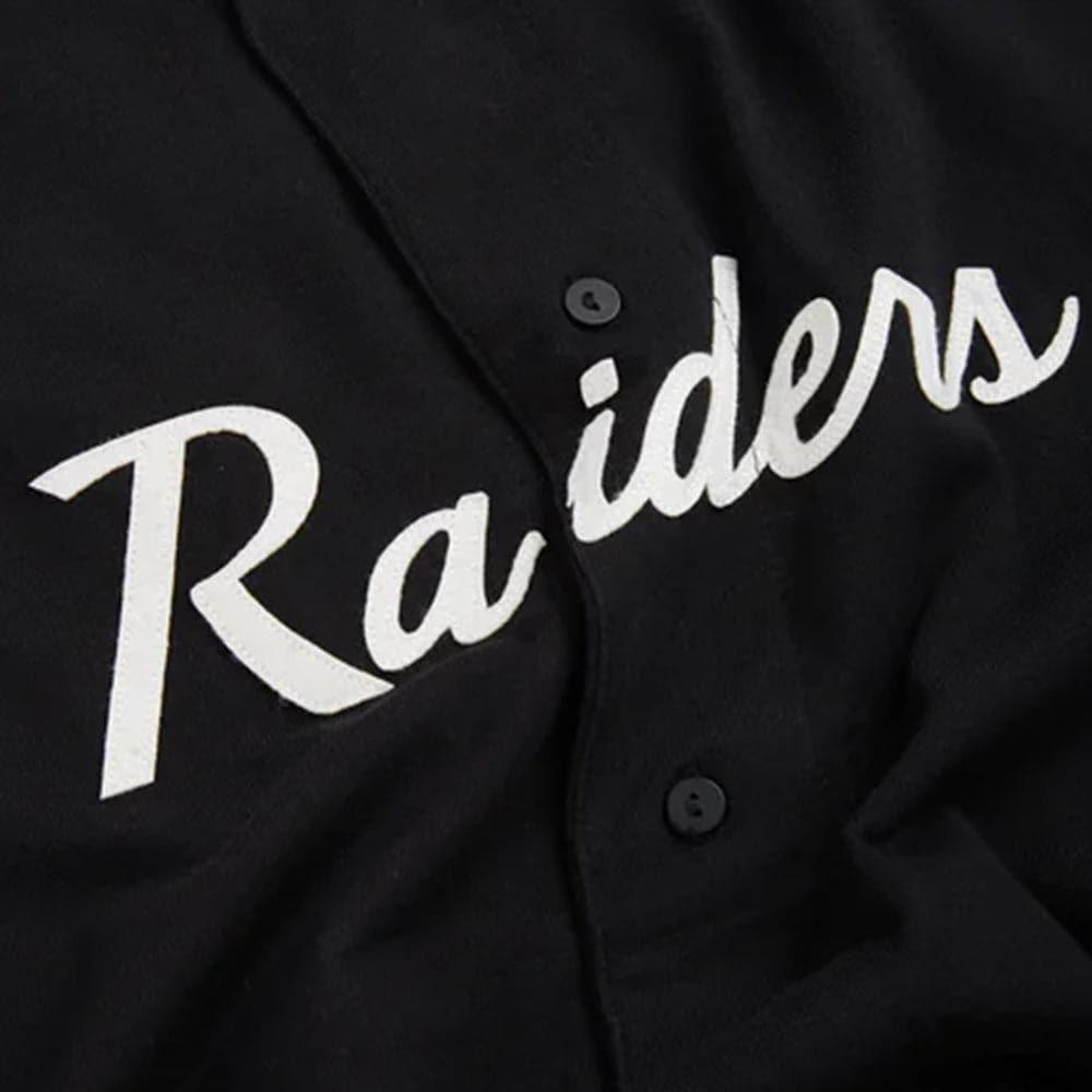 New Era T-Shirts Las Vegas Raiders New Era NFL Script Button Up T-Shirt - Black