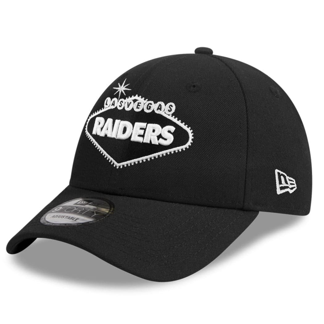 New Era Caps Las Vegas Raiders New Era NFL Sign 9FORTY Snapback Curve Hat - Black