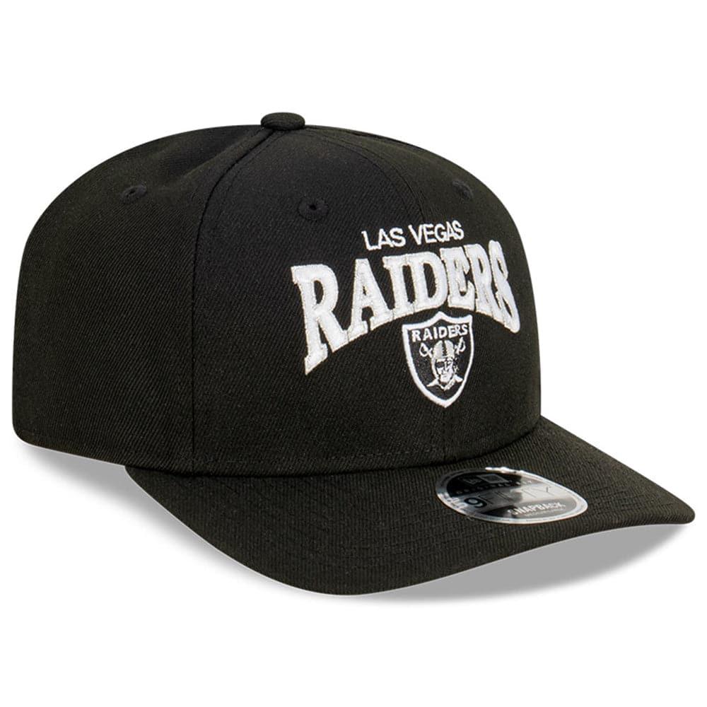 New Era Caps M/L Las Vegas Raiders New Era NFL Team Arch Pre-Curved OF 9FIFTY Snapback Hat - Black