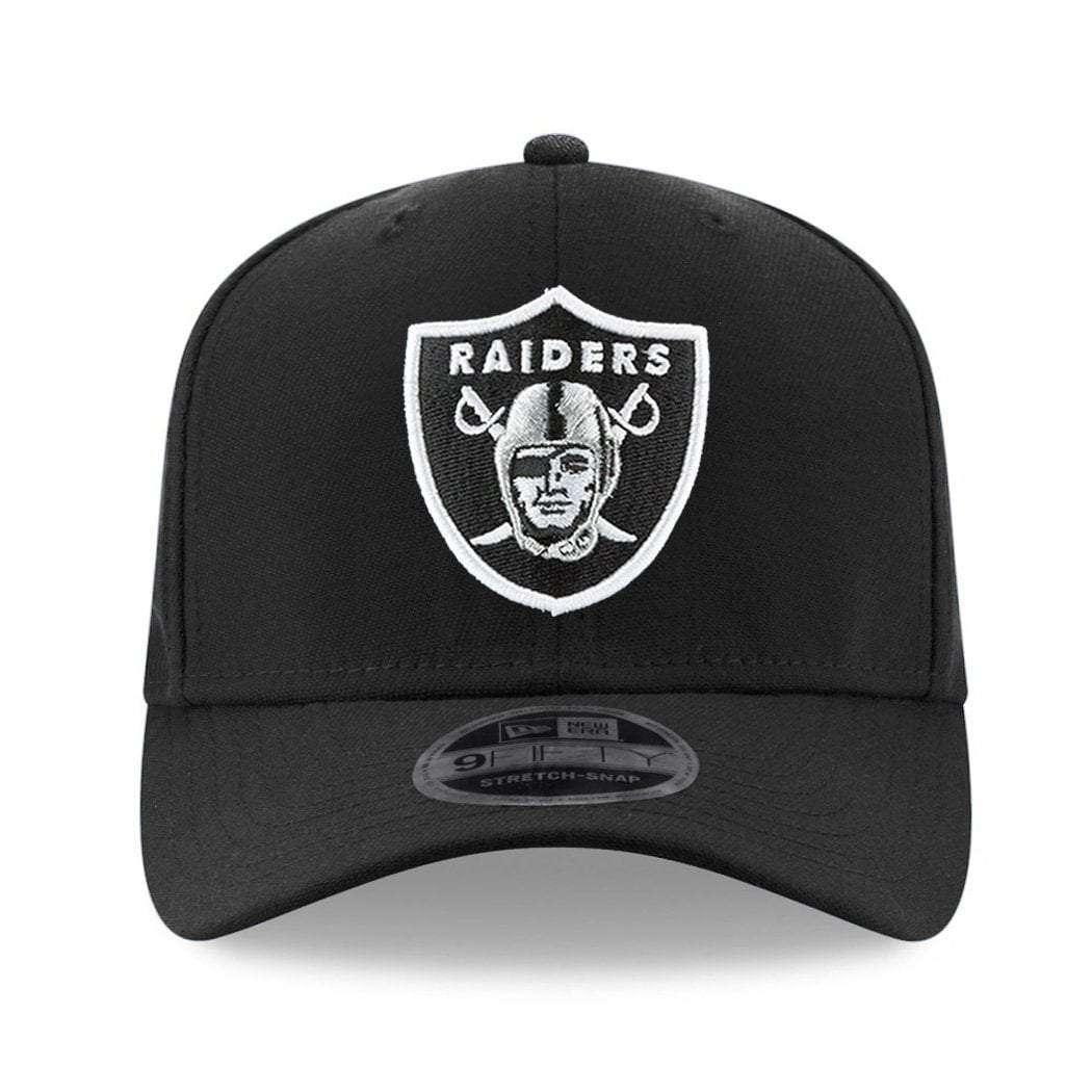 New Era Caps Las Vegas Raiders New Era NFL Team Stretch-Snap 9FIFTY Curved Snapback Hat - Black