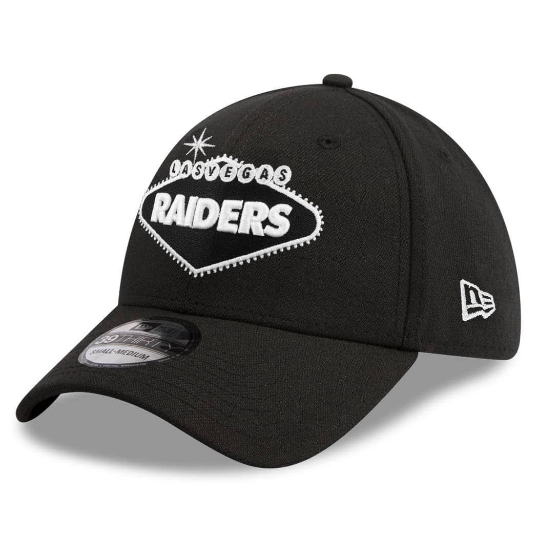 New Era Caps Las Vegas Raiders New Era NFL Vegas Sign 39THIRTY Flex Fit Curve Hat - Black