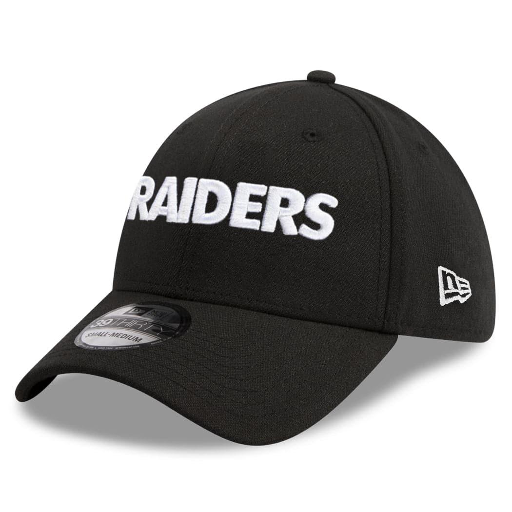 New Era Caps Las Vegas Raiders New Era NFL Wordmark 39THIRTY Flex Fit Curve Hat - Black