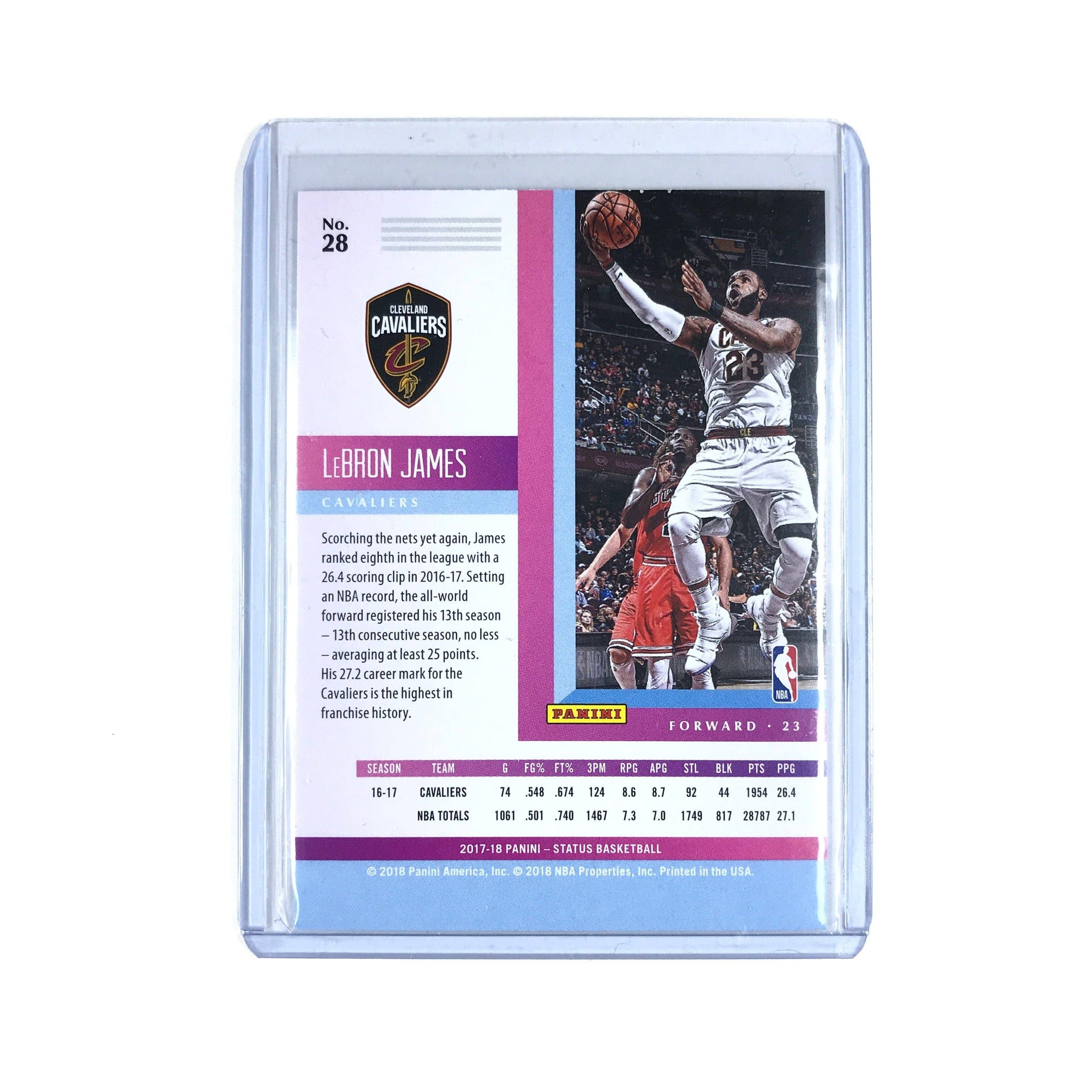 Panini Cards Lebron James Cleveland Cavaliers 2017-18 Panini Status NBA 28 Card