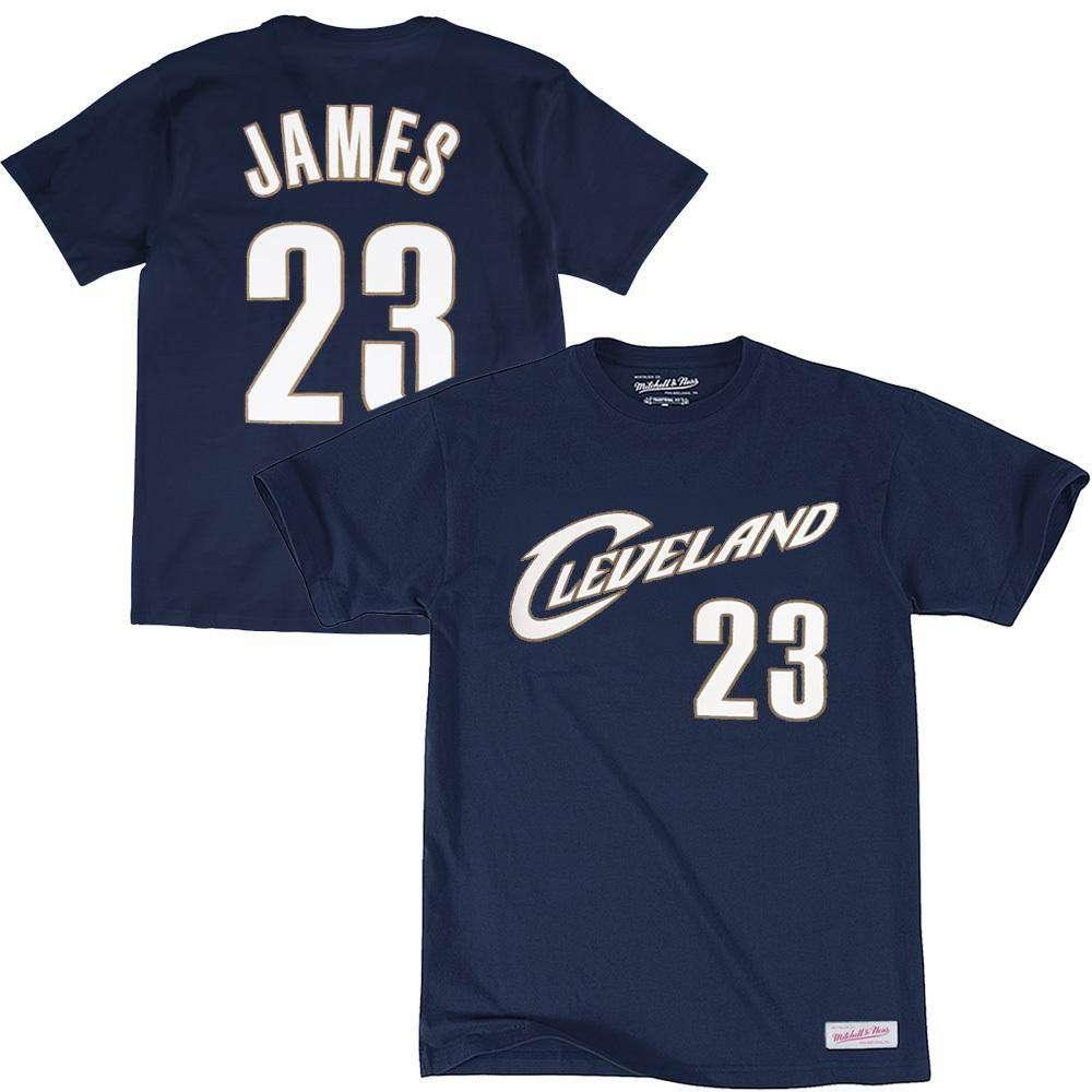 Mitchell And Ness T-Shirts S LeBron James Cleveland Cavaliers Mitchell & Ness NBA Player T-Shirt - Navy